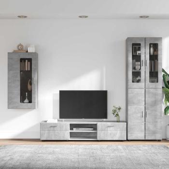 TV-Schrankset mit Schubladen mit Regal Beton Grau Holzwerkstoff