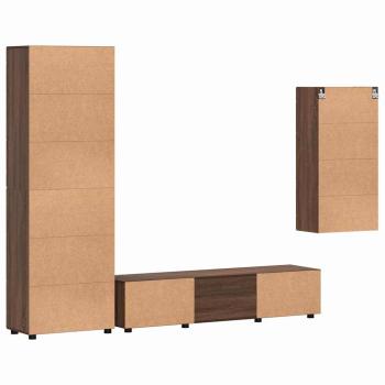 TV-Schrankset mit Schubladen mit Regal Altholz Holzwerkstoff