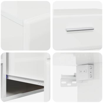 TV-Schrankset mit Schubladen Hochglanz Weiß Holzwerkstoff