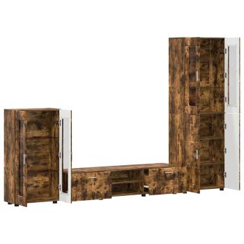 TV-Schrankset mit Schubladen Geräucherte Eiche Holzwerkstoff