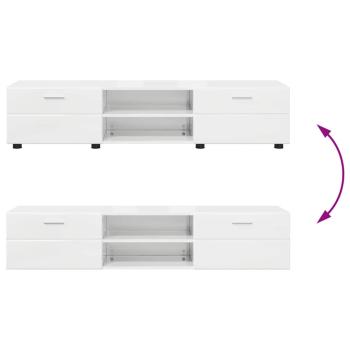 TV-Schrankset mit Schubladen Hochglanz Weiß Holzwerkstoff