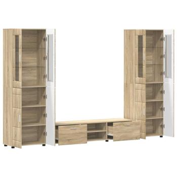 TV-Schrankset mit Schubladen mit Tür Sonoma-Eiche Holzwerkstoff