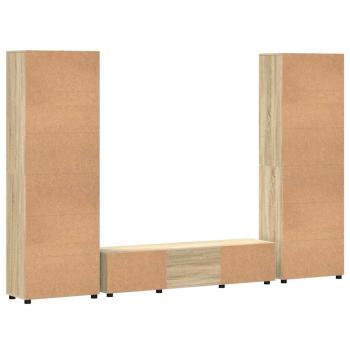 TV-Schrankset mit Schubladen mit Tür Sonoma-Eiche Holzwerkstoff