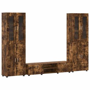 TV-Schrankset mit Schubladen Geräucherte Eiche Holzwerkstoff