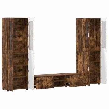 TV-Schrankset mit Schubladen Geräucherte Eiche Holzwerkstoff