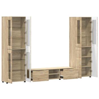 TV-Schrankset mit Schubladen mit Tür Sonoma-Eiche Holzwerkstoff