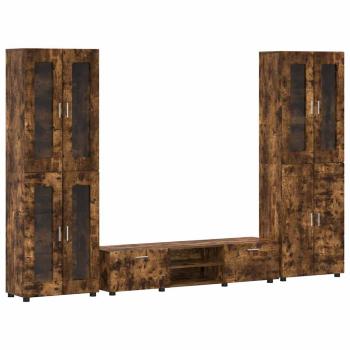 TV-Schrankset mit Schubladen Geräucherte Eiche Holzwerkstoff