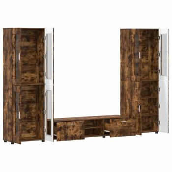 TV-Schrankset mit Schubladen Geräucherte Eiche Holzwerkstoff