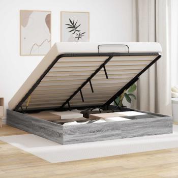 ARDEBO.de - Ottoman Bettgestell Graues Sonoma 193 x 120 x 25 cm Spanplatte