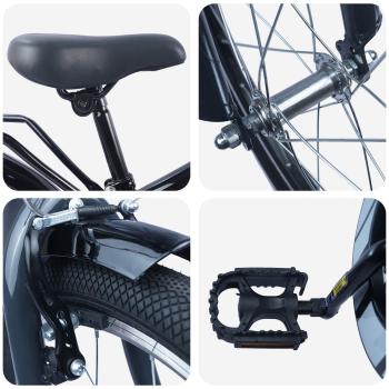 Kinderfahrrad 20 Zoll für 6-11 Jahre alt Schwarz