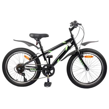 ARDEBO.de - Kinderfahrrad 20 Zoll 6-Speed für 6-11 Jahre alt Schwarz