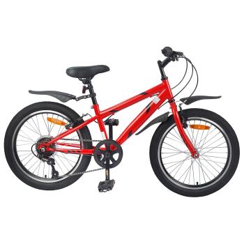 ARDEBO.de - Kinderfahrrad 20 Zoll 6-Speed für 6-11 Jahre alt Rot