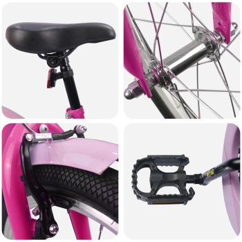 ARDEBO.de - Kinderfahrrad 20 Zoll für 6-11 Jahre alt Dunkelrosa