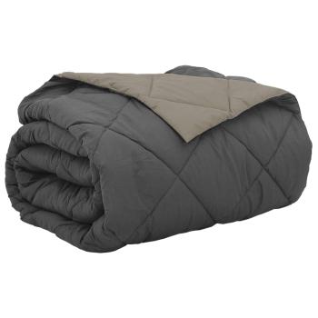 Sommerdecke Hellgrau und Anthrazit 240 x 260 cm Mikrofaser