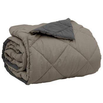 Sommerdecke Hellgrau und Anthrazit 240 x 260 cm Mikrofaser