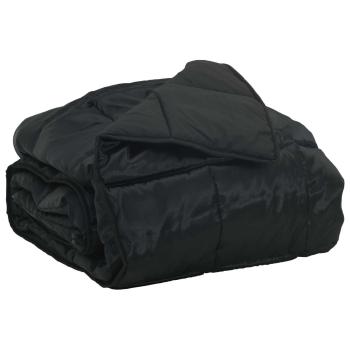 Sommerdecke Schwarz 220 x 140 cm Satin und Mikrofaser