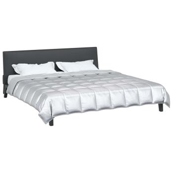 Sommerdecke Silber 200 x 200 cm Satin und Mikrofaser