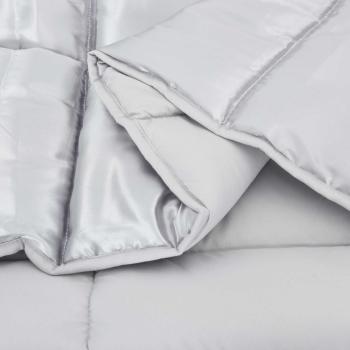 Sommerdecke Silber 155 x 220 cm Satin und Mikrofaser