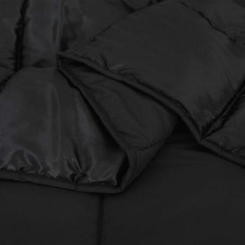 Ganzjahresbettdecke Schwarz 220 x 155 cm Satin und Mikrofaser