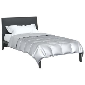 Ganzjahresbettdecke Silber 200 x 140 cm Satin und Mikrofaser