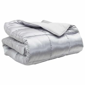 ARDEBO.de - Winterbettdecke Silber 220 x 200 cm Satin und Mikrofaser