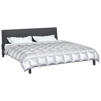 Winterbettdecke Silber 220 x 240 cm Satin und Mikrofaser