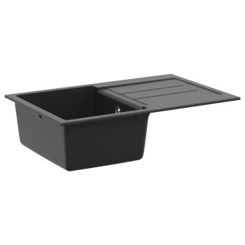 ARDEBO.de - Waschbecken Schwarz 780 x 500 mm 80% Quarz und 20% Harz