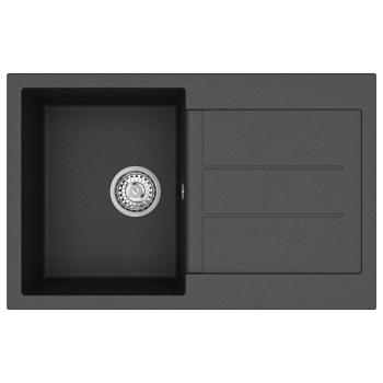 Waschbecken Schwarz 780 x 500 mm 80% Quarz und 20% Harz