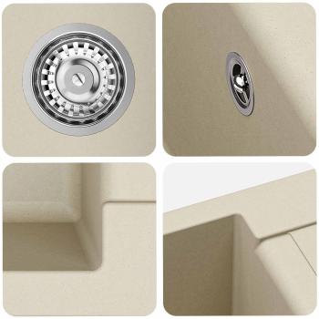 Waschbecken Beige 780 x 500 mm 80% Quarz und 20% Harz