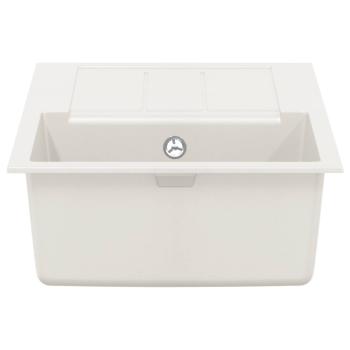 Waschbecken Weiß 780 x 500 mm 80% Quarz und 20% Harz