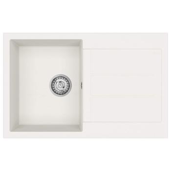 Waschbecken Weiß 780 x 500 mm 80% Quarz und 20% Harz