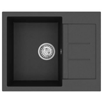 Waschbecken Schwarz 620 x 500 mm 80% Quarz und 20% Harz