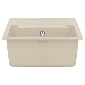 ARDEBO.de - Waschbecken Beige 620 x 500 mm 80% Quarz und 20% Harz