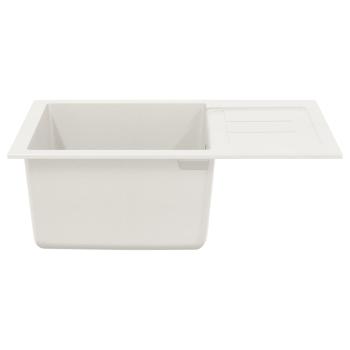 Waschbecken Weiß 620 x 500 mm 80% Quarz und 20% Harz