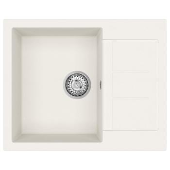 Waschbecken Weiß 620 x 500 mm 80% Quarz und 20% Harz