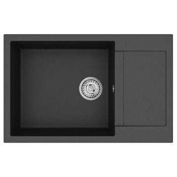 Waschbecken Schwarz 780 x 500 mm 80% Quarz und 20% Harz