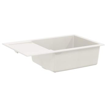 Waschbecken Weiß 780 x 500 mm 80% Quarz und 20% Harz