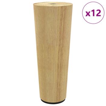 Möbelbeine 12 pcs Braun Ø 44 x 100 mm Massives Eukalyptus Holz