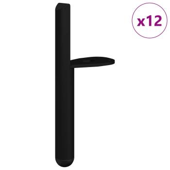 Möbelbeine 12 pcs Schwarz 0 Eisen