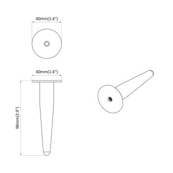 Standfüße 12 pcs Gold 98 x 40 mm Eisen