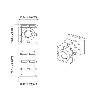 Gewinderohr Einsatz 1818 pcs Schwarz und Silber