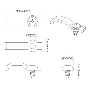 ARDEBO.de - LED Streifen Clips 12 pcs Transparent 2 x 1 x 0.5 cm