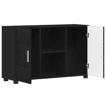 Sideboard mit Regal Schwarz 88,5 x 30,5 x 55,5 cm Holzwerkstoff