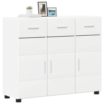 ARDEBO.de - Sideboard mit Regal Weiß 88,5 x 30,5 x 73 cm Holzwerkstoff