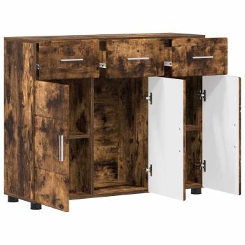 ARDEBO.de - Sideboard Geräucherte Eiche 88,5 x 30,5 x 73 cm Holzwerkstoff