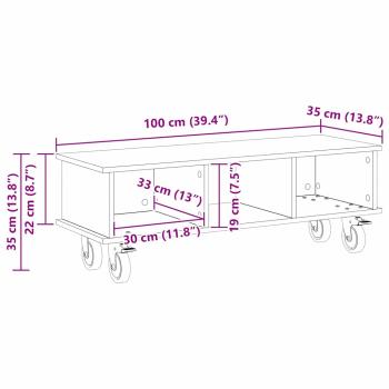 TV-Ständer Sonoma-Eiche 100 x 35 x 35 cm Holzwerkstoff