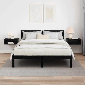 ARDEBO.de - Nachttisch 2 pcs Schwarz Eichen-Optik 40 x 31 x 15 cm