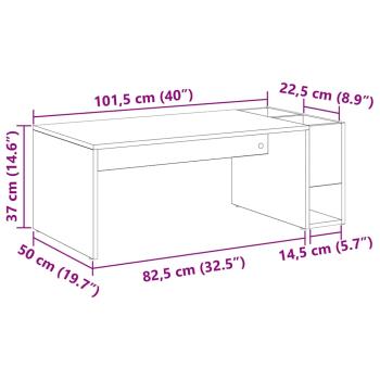 Couchtisch Altholz 101,5 x 50 x 37 cm Holzwerkstoff