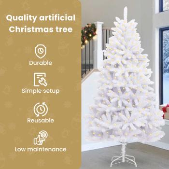 Künstlicher Weihnachtsbaum Weiß 300 cm PVC und Metall