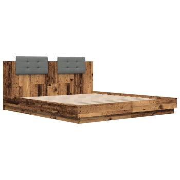 Bettgestell mit Kopfteil Altholz 180 x 200 cm Holzwerkstoff